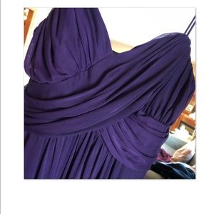 Full length spaghetti strap purple dress